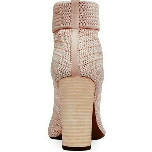 Avecs Les Filles Mariah Sock Booties Pink 10 M Peep Toe Knit - Picture 3 of 15